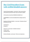 Bar Civil Procedure Exam with verified detailed answers