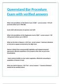 Queensland Bar Procedure Exam with verified answers