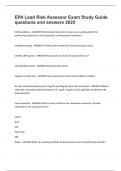 EPA Lead Risk Assessor Exam Study Guide questions and answers 2025