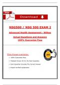 NSG500 &sol; NSG 500 Exam 2 &lpar;Latest 2025 &sol; 2026&rpar; Actual Qs & Ans to Pass the Exam Advanced Health Assessment - Wilkes