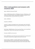 Ohio Lead questions and answers with solutions 2025