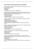 MCN 2 FINAL EXAM QUESTIONS & ANSWERS
