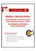 Wilkes NSG 526 Exam 2 &lpar;Latest 2025 &sol; 2026&rpar; Actual Qs & Ans to Pass the Exam Clinical Modalities Adv&period; Psych&comma; Pass with Confidence