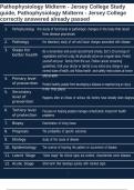 Pathophysiology Midterm - Jersey College Study guide&comma; Pathophysiology Midterm - Jersey College correctly answered already passed