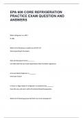 EPA 608 CORE REFRIGERATION PRACTICE EXAM Questions and Answers &lpar;2025 &sol; 2026&rpar; &lpar;Verified Answers&rpar;