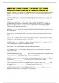 CERTIFIED PENNSYLVANIA EVALUATOR TEST PAPER 2025&sol;2026 QUESTIONS WITH ANSWERS GRADED A&plus;