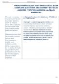 UWORLD PHARMACOLOGY TEST BANK ACTUAL EXAM  COMPLETE QUESTIONS AND CORRECT DETAILED  ANSWERS &lpar;VERIFIED ANSWERS&rpar; &vert;ALREADY  GRADED A&plus; 
