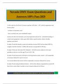 Nevada DMV Exam Questions and Answers 100&percnt; Pass 2025