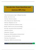 Nevada dmv Exam Questions and Answers 100&percnt; Pass