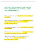  PADI OPEN WATER DIVER CERTIFICATION EXAM QUESTIONS AND ANSWERS LATEST 2025-2026 EXAM UPDATE