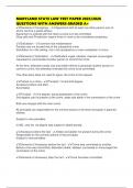 MARYLAND STATE LAW TEST PAPER 2025&sol;2026 QUESTIONS WITH ANSWERS GRADED A&plus;