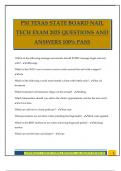 PSI TEXAS STATE BOARD NAIL TECH EXAM 2025 QUESTIONS AND ANSWERS 100&percnt; PASS