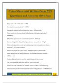 Texas Manicurist Written Exam 2025 Questions and Answers 100&percnt; Pass