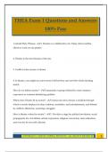 THEA Exam 1 Questions and Answers 100&percnt; Pass