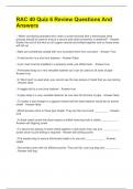 RAC 40 Quiz 6 Review Questions And Answers