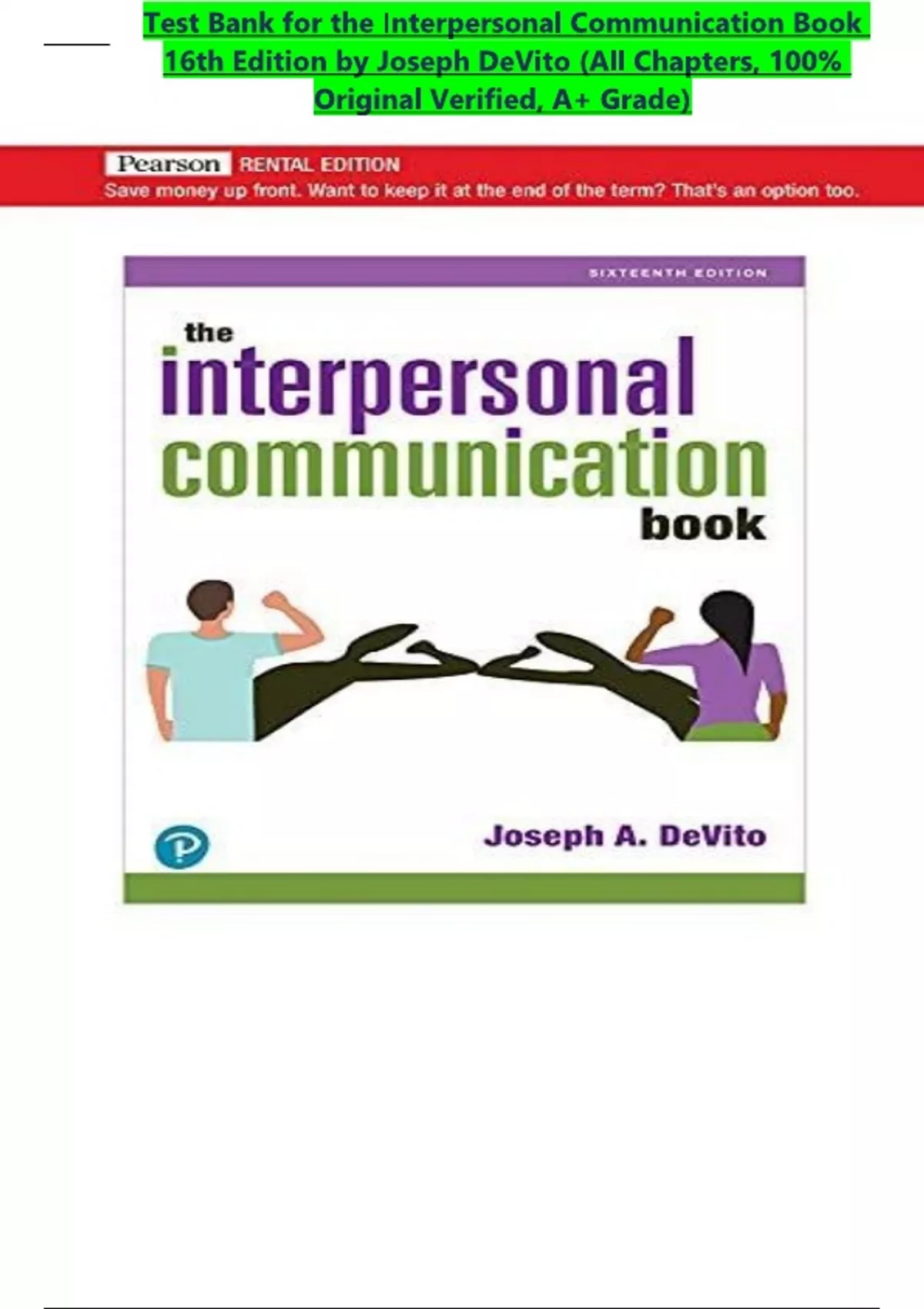 Test Bank for the Interpersonal Communication Book 16th Edition by ...