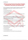 ATI Pharmacology Proctored Actual Exam Test Bank All Questions and Answers with Rationale 2025