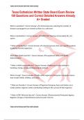 Texas Esthetician Written State Board Exam Review 150 Questions and Correct Detailed Answers Already A&plus; Graded