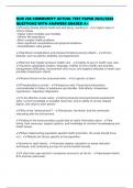 NUR 206 COMMUNITY ACTUAL TEST PAPER 2025&sol;2026 QUESTIONS WITH ANSWERS GRADED A&plus;