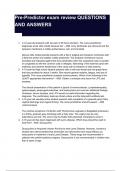 Pre-Predictor exam review QUESTIONS AND ANSWERS