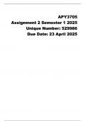 APY3705 Assignment 2 &lpar;COMPLETE ANSWERS&rpar; Semester 1 2025 &lpar;529986&rpar; - DUE 23 April 2025&period;