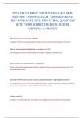 2025 LATEST NR507 PATHOPHYSIOLOGY QUIZ&comma; MIDTERM AND FINAL EXAM &vert; COMPREHENSIVE TEST BANK WITH OVER 500&plus; ACTUAL QUESTIONS WITH THEIR CORRECT MARKING SCHEME ANSWERS&period; A&plus; GRADED