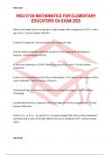 WGU D128 MATHEMATICS FOR ELEMENTARY EDUCATORS OA EXAM 2025