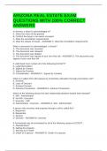 ARIZONA REAL ESTATE EXAM QUESTIONS WITH 100&percnt; CORRECT ANSWERS