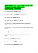 DEFENSE BASIC PRESERVATION AND  PACKING QUESTIONS AND  COMPLETE ANSWERS 