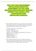 WGU D427 DATA MANAGEMENT  APPLICATIONS OBJECTIVE  ASSESSMENT ACTUAL EXAM  2025&sol;2026 QUESTIONS WITH VERIFIED  CORRECT SOLUTIONS &vert;&vert; 100&percnt;  GUARANTEED PASS  <BRAND NEW VERSION> 