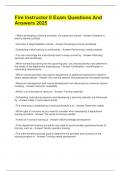Fire Instructor II Exam Questions And Answers 2025