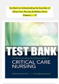 Test Bank for Understanding the Essentials of Critical Care Nursing 3rd Edition Perrin  Chapters 1 - 19  &emsp;