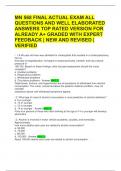 MN 568 FINAL ACTUAL EXAM ALL QUESTIONS AND WELL ELABORATED ANSWERS TOP RATED VERSION FOR ALREADY A&plus; GRADED WITH EXPERT FEEDBACK &vert; NEW AND REVISED &vert; VERIFIED