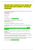 MN 568 FINAL EXAM ACTUAL EXAM 100 QUESTIONS AND CORRECT DETAILED ANSWERS