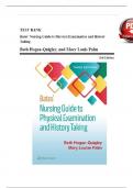 Test Bank for Bates' Nursing Guide to Physical Examination and History Taking 3rd Edition by Beth Hogan-Quigley and Mary Louis Palm isbn-9781975161095 All Chapters 1-24 Covered Graded A&plus;
