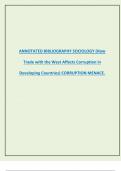 ANNOTATED BIBLIOGRAPHY SOCIOLOGY &lpar;How  Trade with the West Affects Corruption in  Developing Countries&rpar; CORRUPTION MENACE&period;