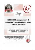 GGH2605 Assignment 2 &lpar;COMPLETE ANSWERS&rpar; 2025 - DUE April 2025&semi; 100&percnt; correct solutions and explanations&period;