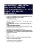 2024-2025 NEWEST NR 226 ACTUAL FINAL Exam 1 WITH MULTIPLE QUESTIONS AND ANSWERS 100&percnt; RATED CORRECT WITH 100&percnt; SURE PASS&vert;GRADED A&plus;
