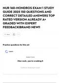NUR 160-HONDROS EXAM 1 STUDY GUIDE 2025 150 QUESTIONS AND CORRECT DETAILED ANSWERS TOP RATED VERSION ALREADY A&plus; GRADED WITH EXPERT FEEDBACK&vert;BRAND NEW&excl;&excl;