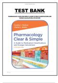 Test bank for Pharmacology Clear and Simple a Guide to Drug Classifications and Dosage Calculations 5th Edition &lpar;F&period;A&period; Davis&comma; 2025&rpar; by Cynthia Watkins&comma; Isbn No&semi; 9781719651196&comma; all 21 Chapters Covered