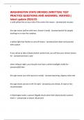 WASHINGTON STATE DRIVERS &lpar;WRITTEN&rpar; TEST PRACTICE QUESTIONS AND ANSWERS&comma; VERIFIED&period;&vert; latest update 2024&sol;25
