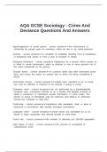 AQA GCSE Sociology - Crime And Deviance Questions And Answers