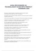 AVIXA RECOGNIZED AV TECHNOLOGIST EXAM WITH PERFECT ANSWERS 2025