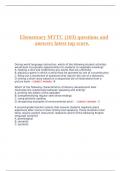 Elementary MTTC &lpar;103&rpar; questions and answers latest top score&period;