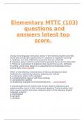 Elementary MTTC &lpar;103&rpar; questions and answers latest top score