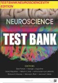 Test Bank to accompany Neuroscience&comma; Sixth Edition by Dale Purves &sol;&sol; 9780878937257 &sol;&sol; Complete Guide Chapter 1-34&vert; Latest Test Bank 100&percnt; Veri&filig;ed Answers with rationales &vert; LATEST
