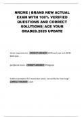 NRCME &vert; BRAND NEW ACTUAL EXAM WITH 100&percnt; VERIFIED QUESTIONS AND CORRECT SOLUTIONS&vert; ACE YOUR GRADES&period;2025 UPDATE