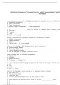  CERTIFIED RADIOLOGY ADMINISTRATOR - ASSET MANAGEMENT QUESTIONS AND CORRECT ANSWERS