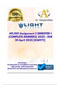 AFL1501  Assignment 3 SEMESTER 1 (COMPLETE ANSWERS) 2025 – DUE 30 April 2025 [836973] ; 100% trusted, comprehensive and complete reliable solution with clear explanation
