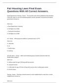 Fair Housing Laws Final Exam Questions With All Correct Answers&period;